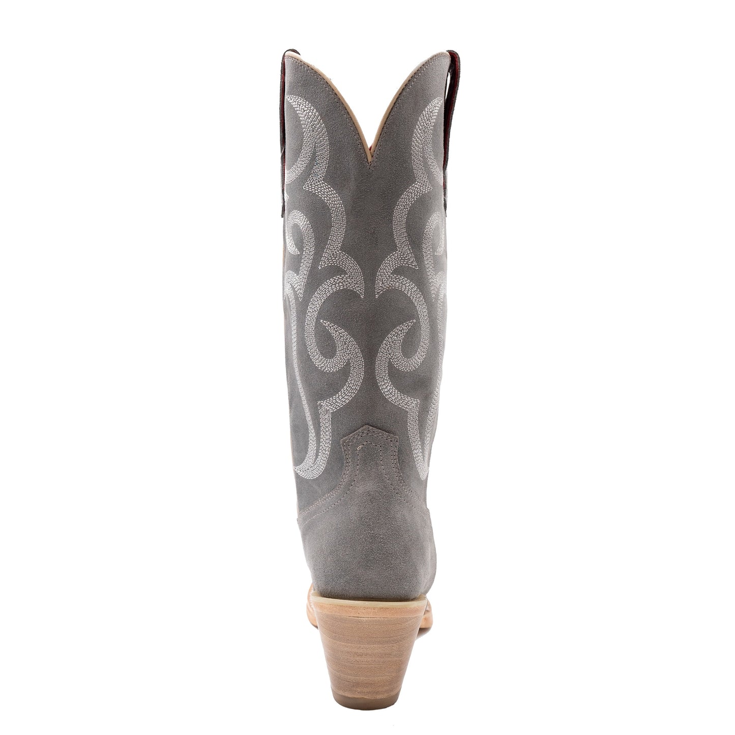 Botas Ferrini Quinn de piel para mujer, hechas a mano, con punta recortada, color gris