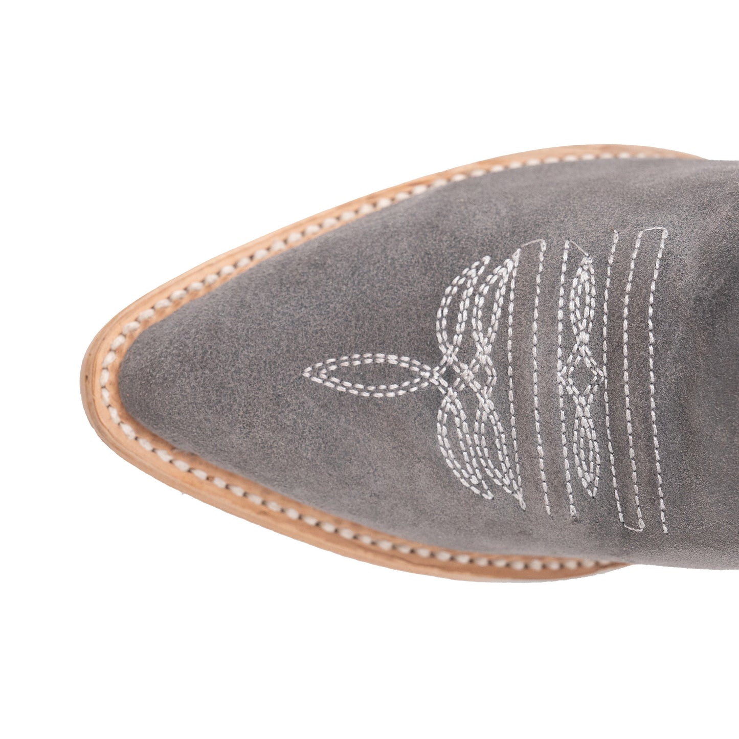 Botas Ferrini Quinn de piel para mujer, hechas a mano, con punta recortada, color gris