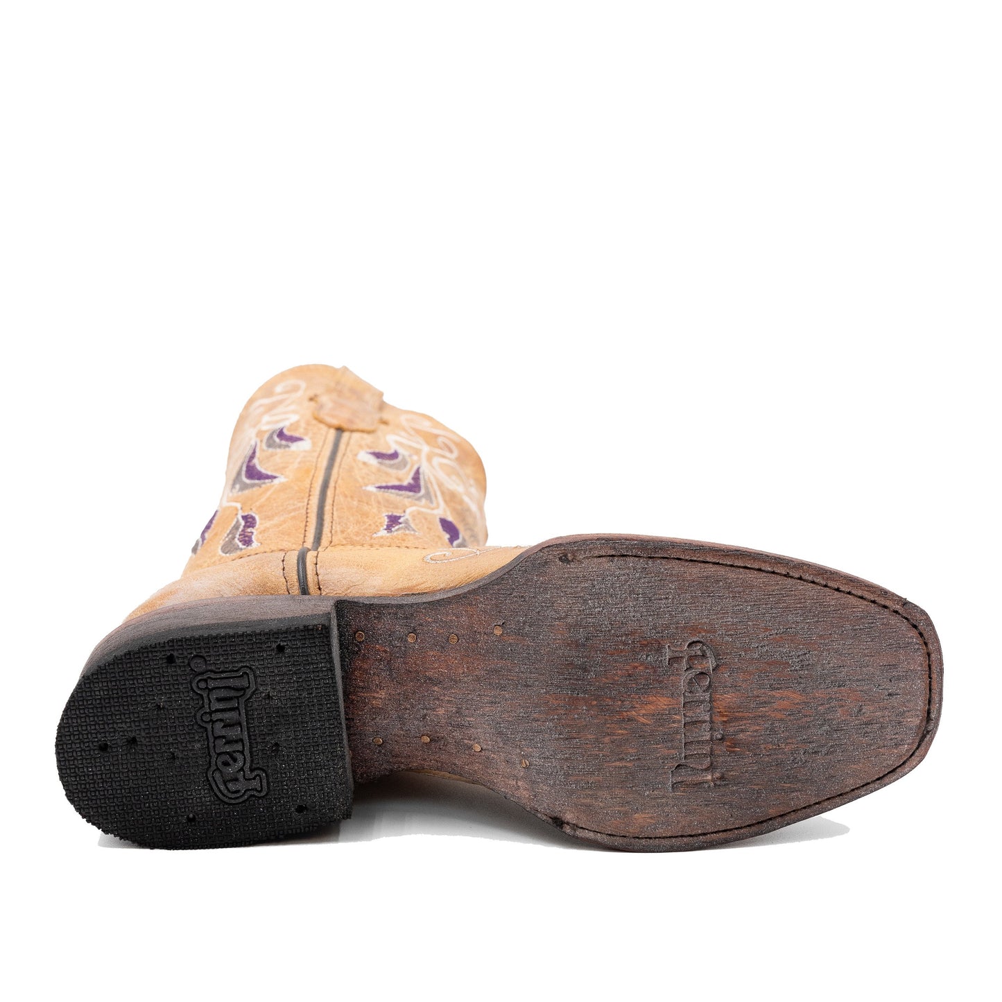 Botas de piel Ferrini Dreamer para mujer, hechas a mano, con punta cuadrada y estilo silla de montar antigua