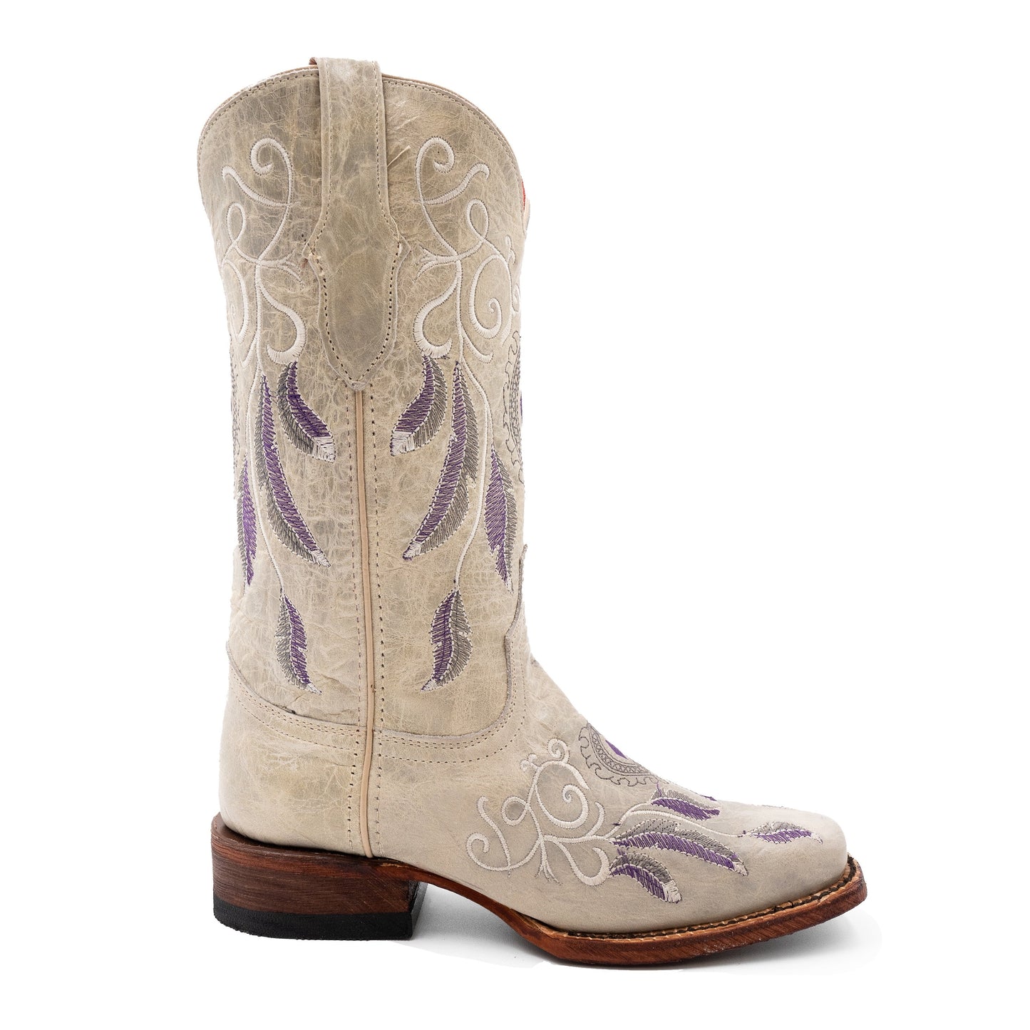 Botas de piel Ferrini Dreamer para mujer, hechas a mano, con punta cuadrada, color arcilla