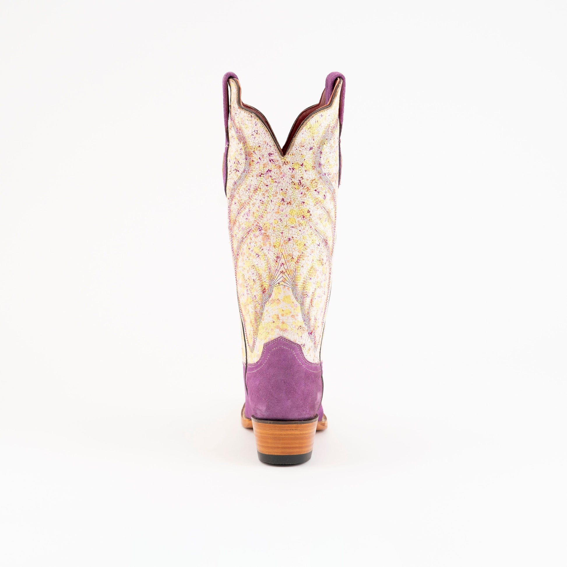 Women's Ferrini Candy Leather Boots Handcrafted Purple - yeehawcowboy