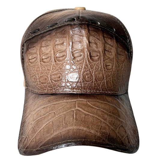Gorra de cocodrilo y caimán órix con cierre ajustable, hecha a mano.