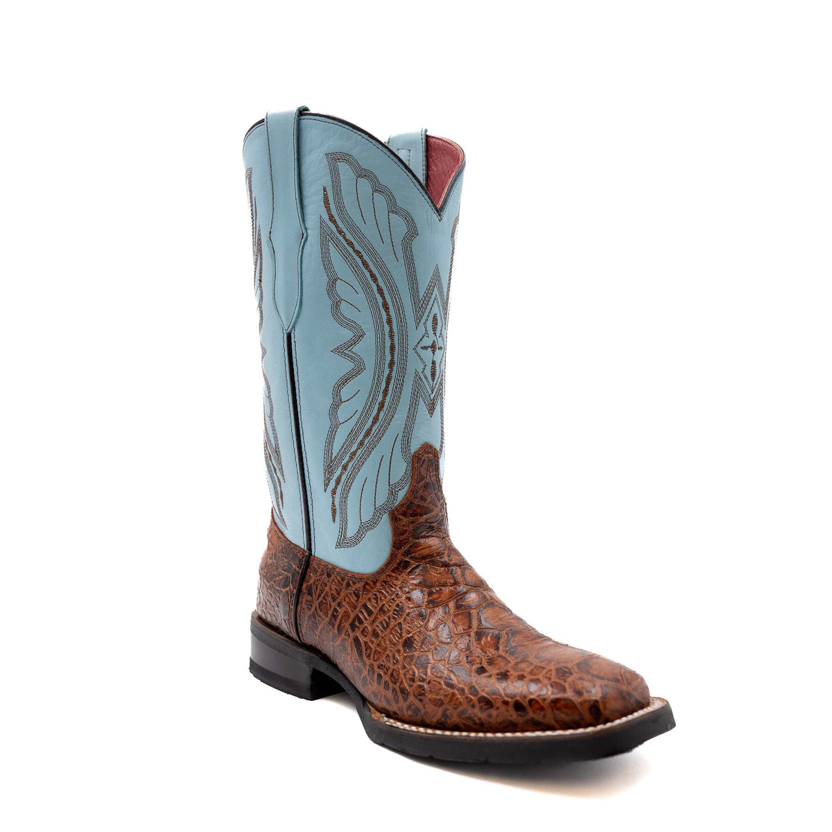 Women's Ferrini Kai Sea Turtle print cigar boots with 1.5-inch block heel and square toe