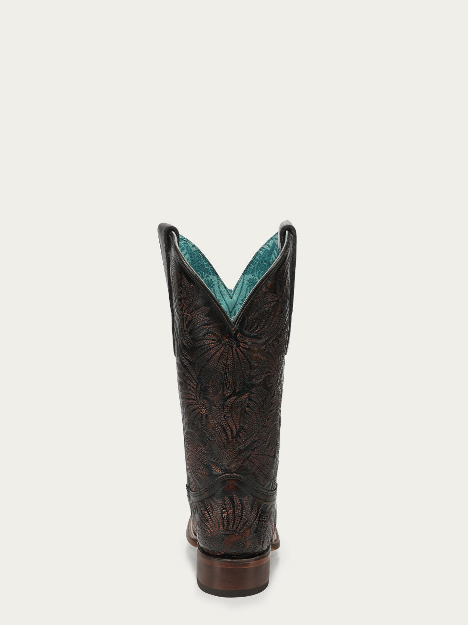 Women's Corral Black Genuine Leather Boots with Floral Petal Embroidery
