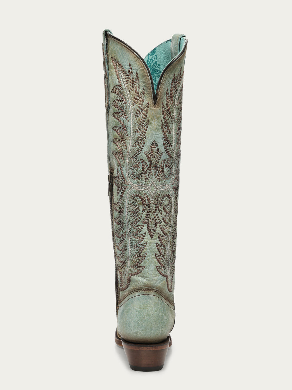 Women's Corral Turquoise Genuine Leather Boots with Embroidery & Metallic Welt Tall Top