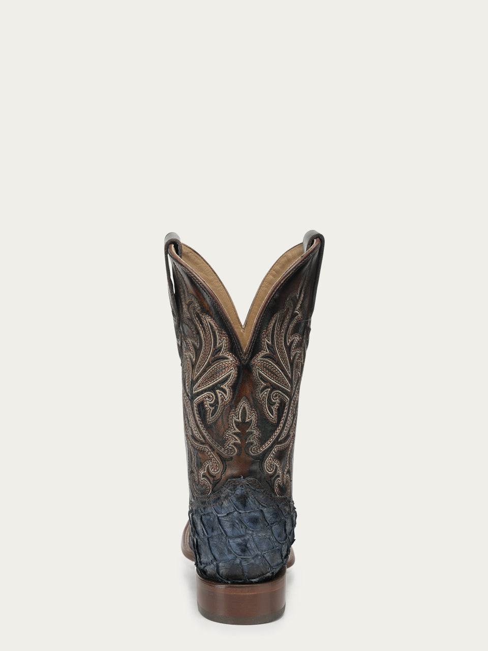Men's Corral Blue Genuine Pirarucu Fish Boots with Embroidery