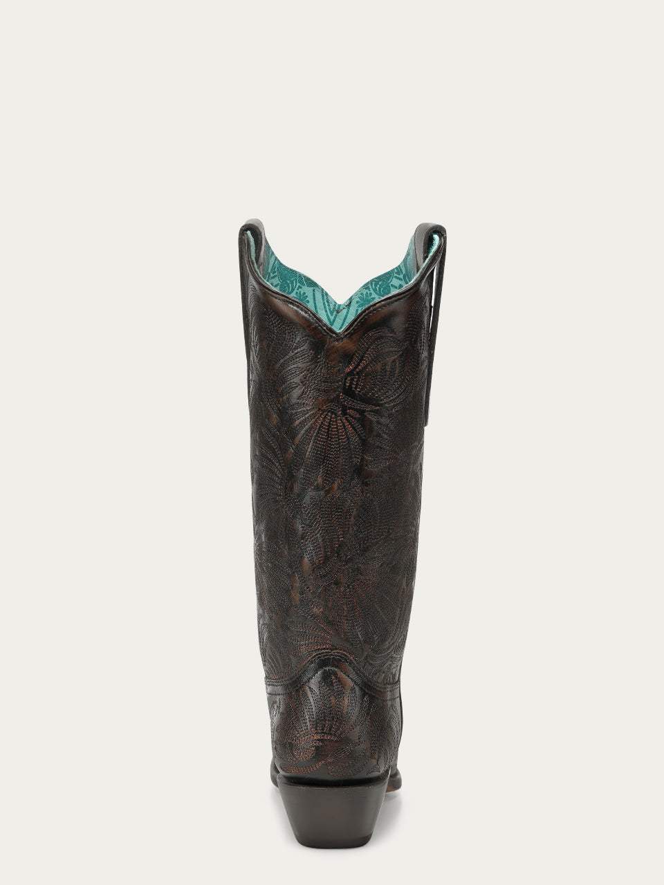 Women's Corral Black Genuine Leather Boots with Honey Floral Petal Embroidery