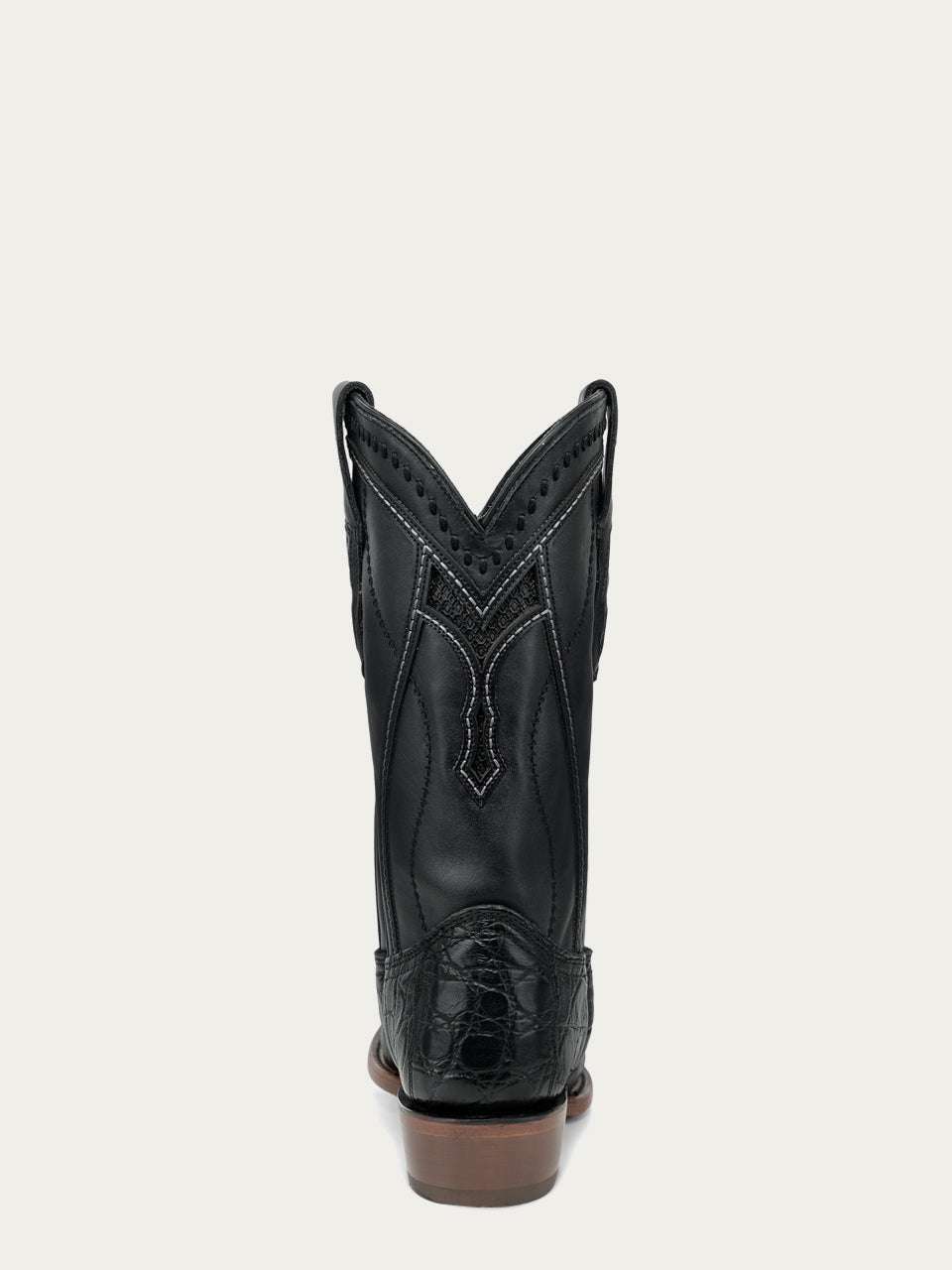 Men's Corral Black Genuine American Alligator Boots with Inlay & Embroidery & Woven