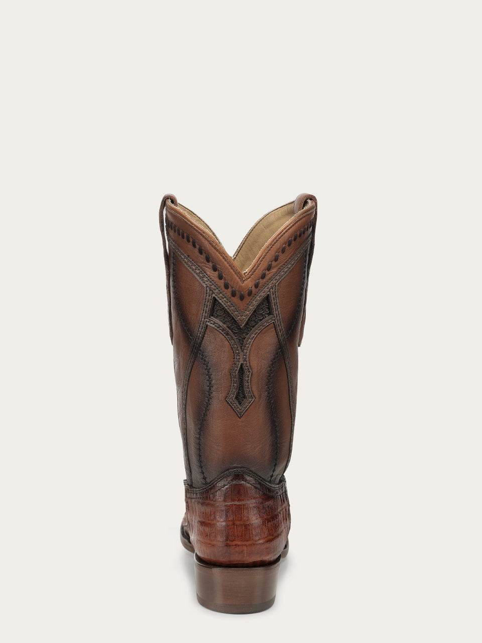 Men's Corral Honey Genuine Caiman Boots with Inlay & Embroidery & Woven