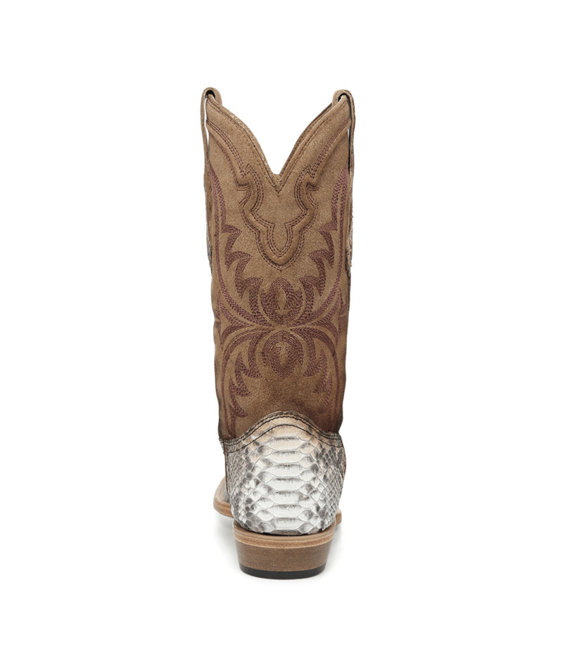 Men's Corral Natural Genuine Python Boots with Embroidery