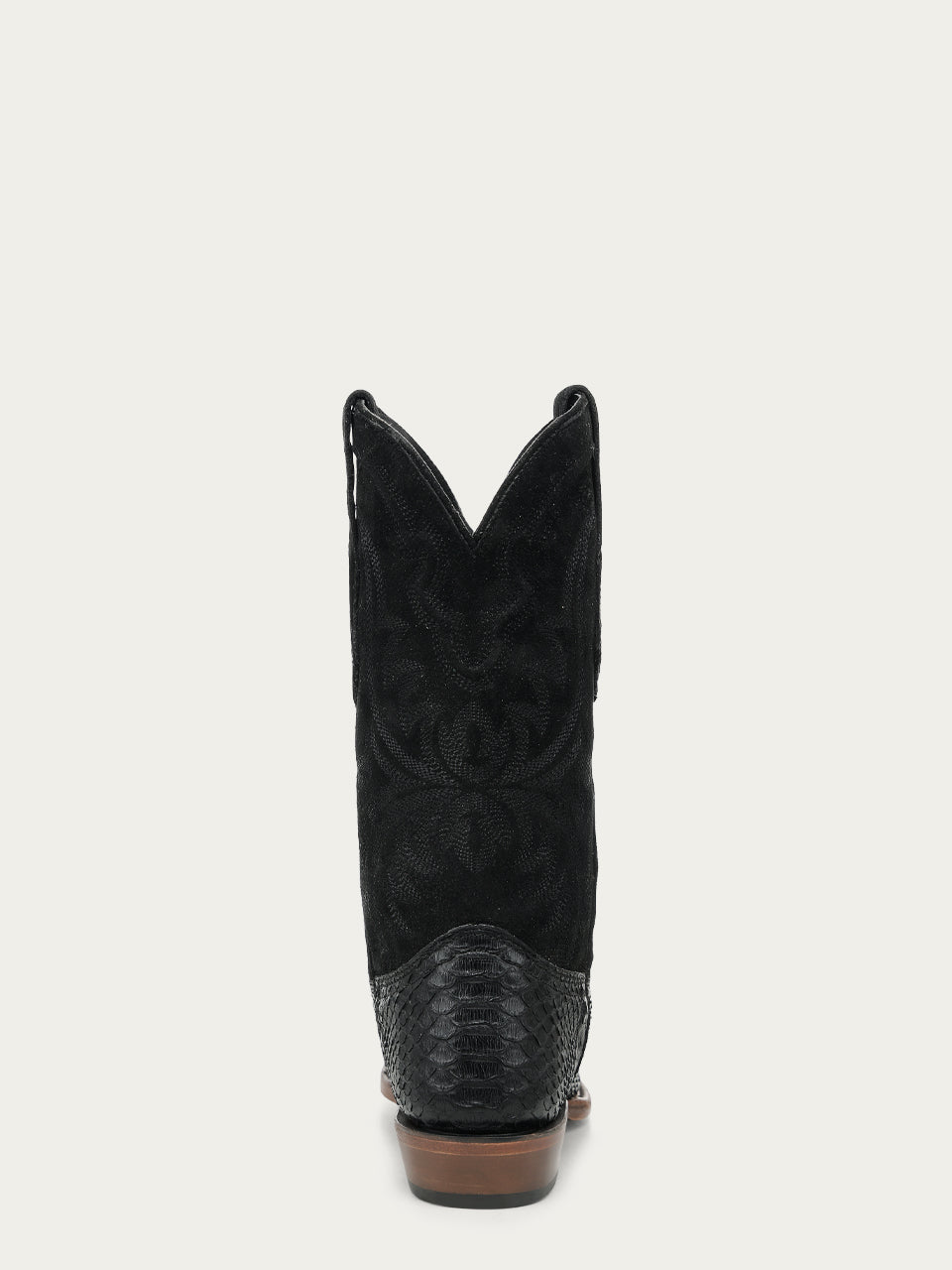 Men's Corral Black Genuine Python Boots with Lamb Embroidery Cowboy Boot