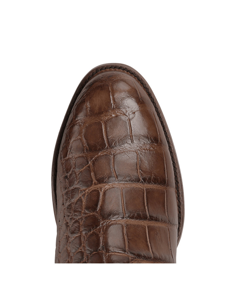 Men's Corral Honey Genuine American Alligator Boots with Inlay & Embroidery