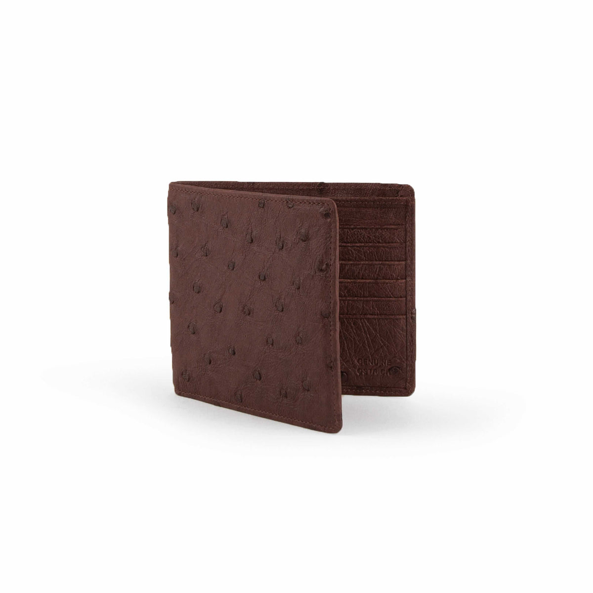Ferrini full quill ostrich hipster wallet in kango color with 12-card tiered design