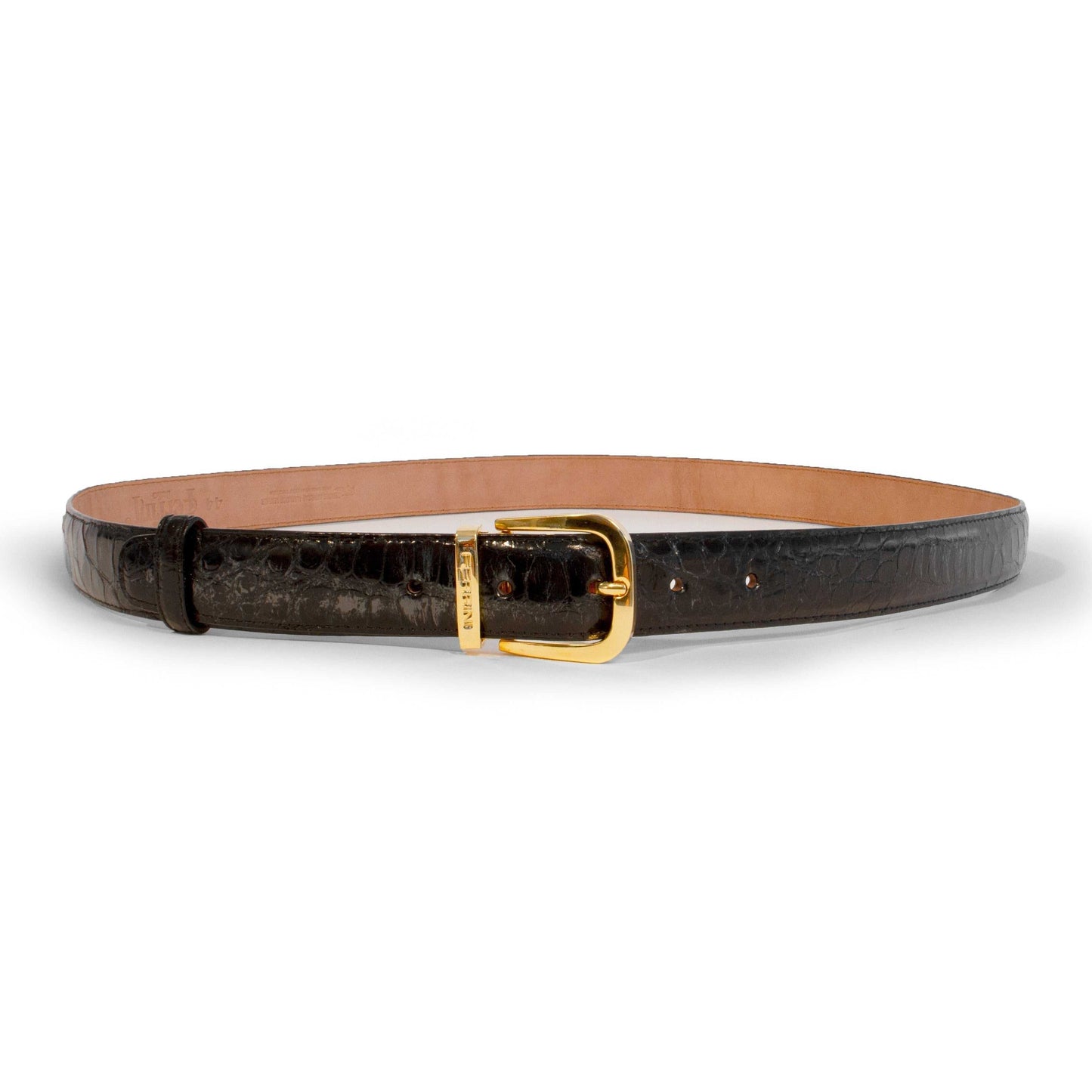 Ferrini Cowboy Alligator handmade black alligator belt with western style