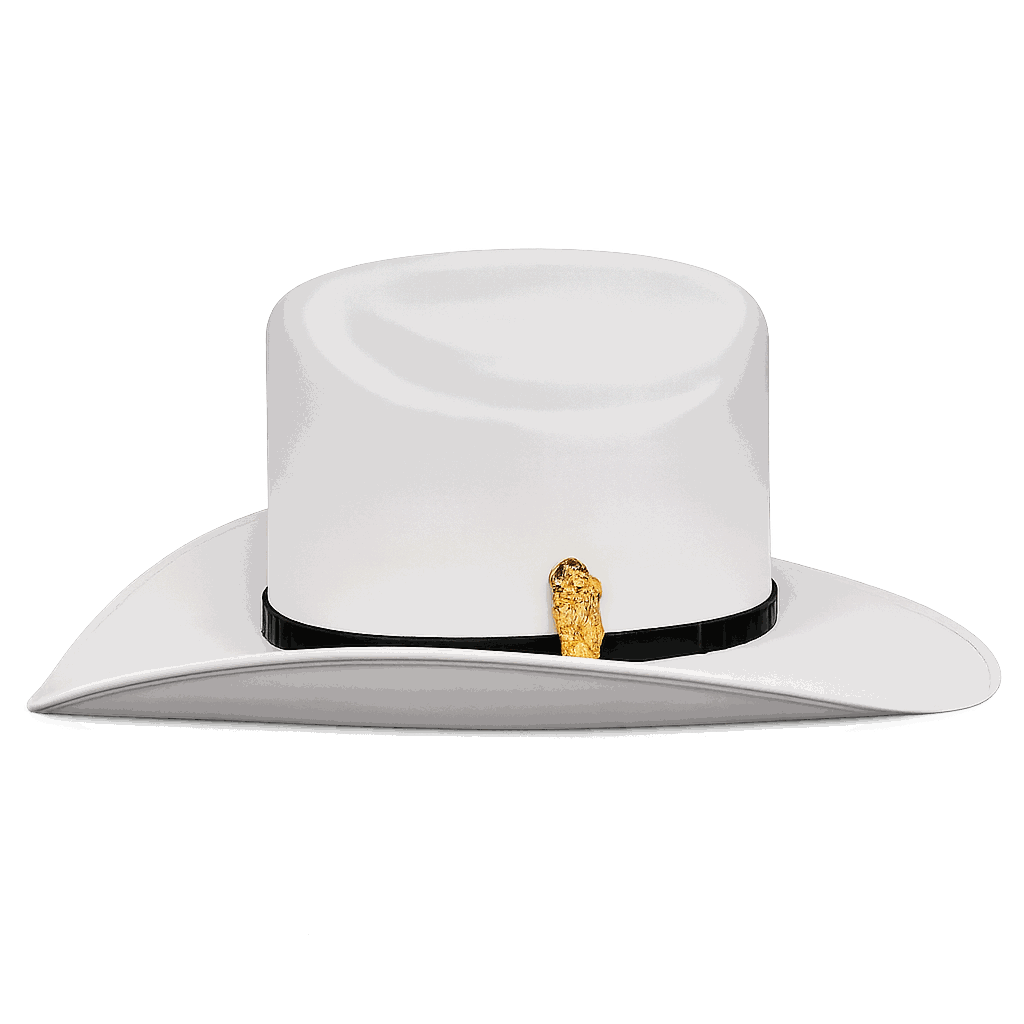 White Diamond 10,000X Sinaloa Straw Cowboy Hat – Genuine Crocodile Leather Band – Authentic Gold San Judas