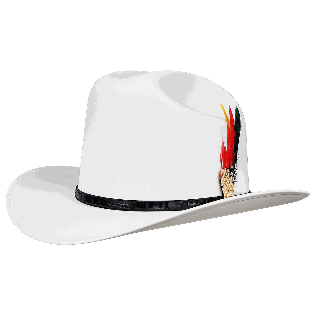 White Diamond 5000X Sinaloa Straw Cowboy Hat – Genuine Crocodile Leather Band – Authentic Gold San Judas
