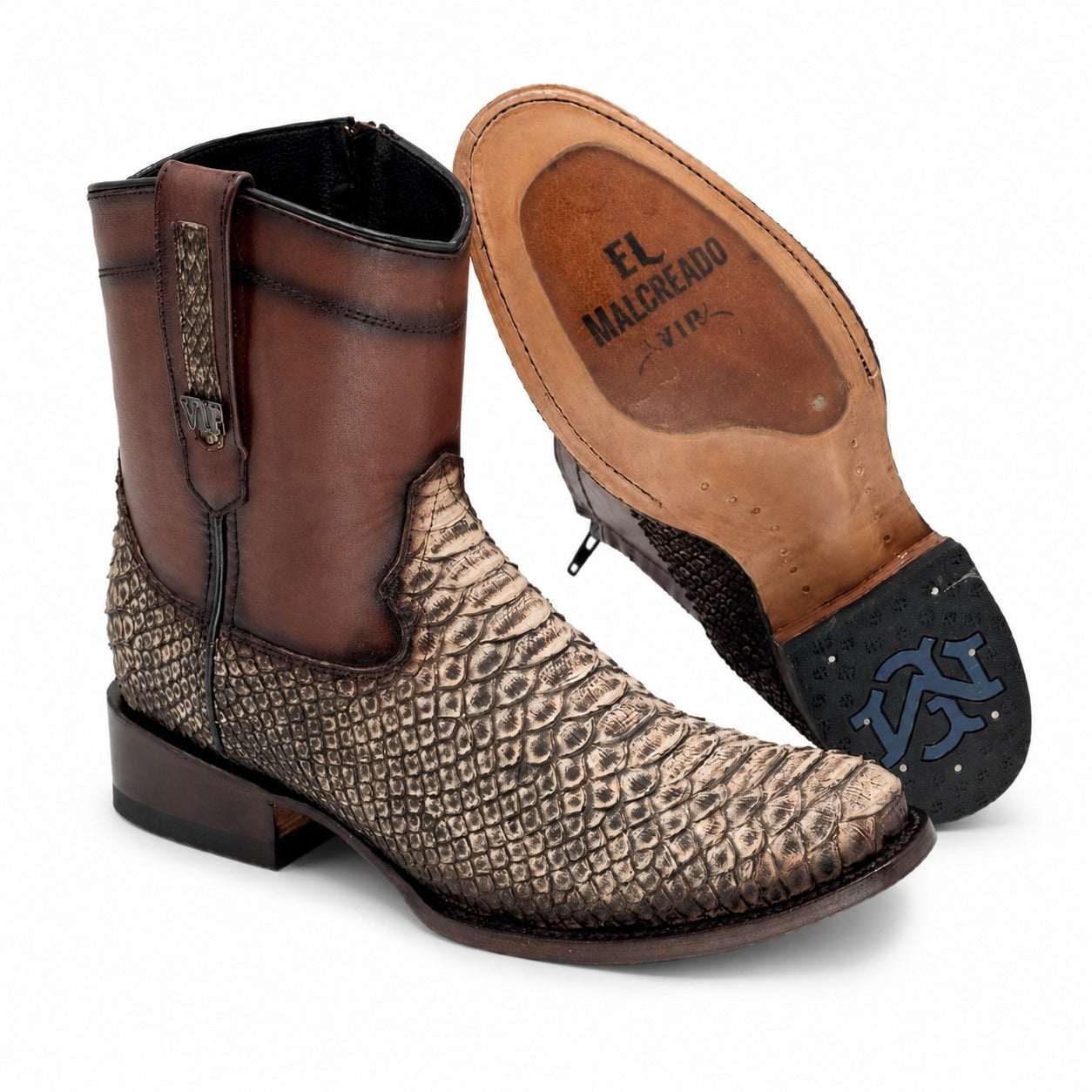 Men's El Malcreado Moy Oryx Genuine Python Botin Boots Handmade
