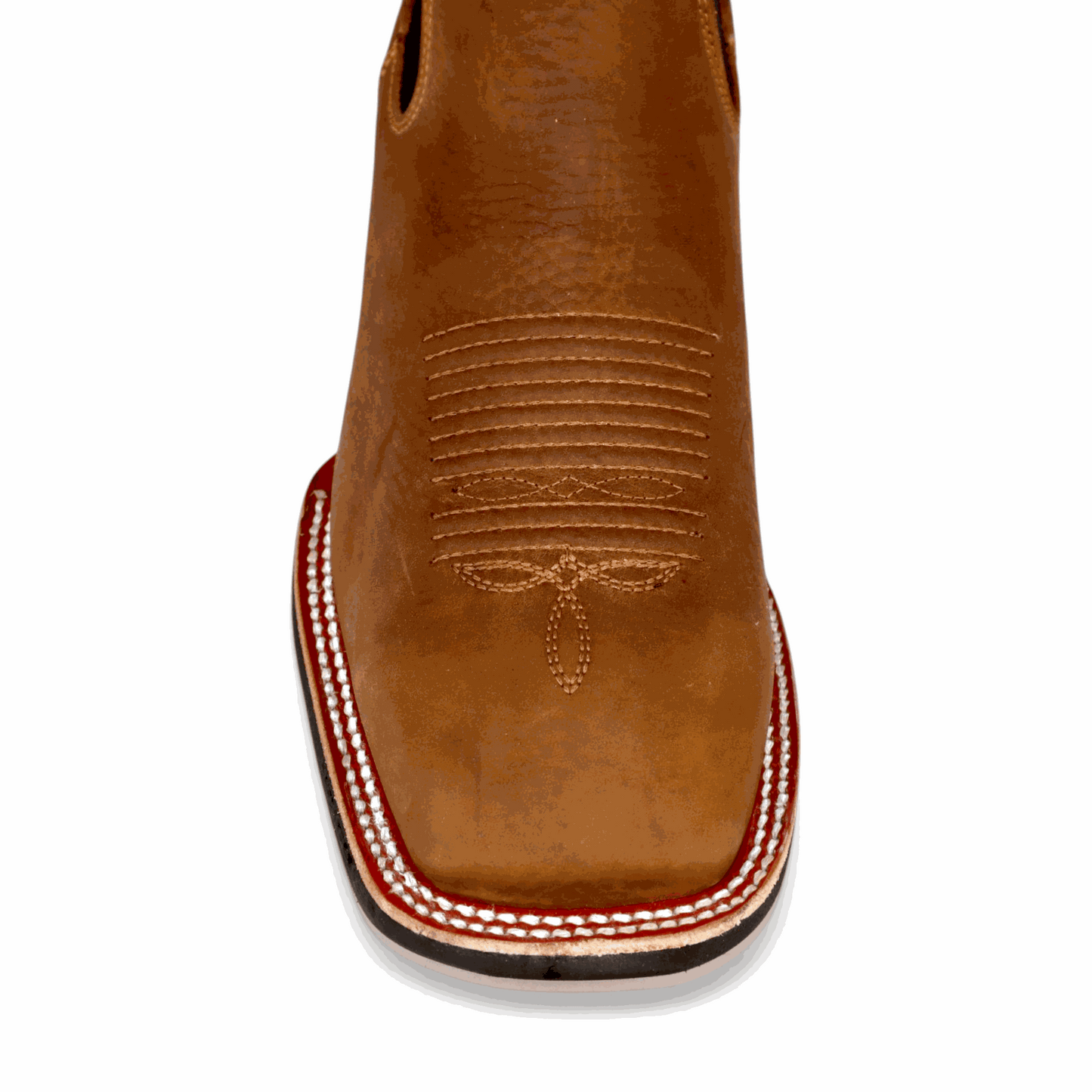 Hooch Boots Mens Wide Square Toe Botin Tan – Genuine Leather Western Boots
