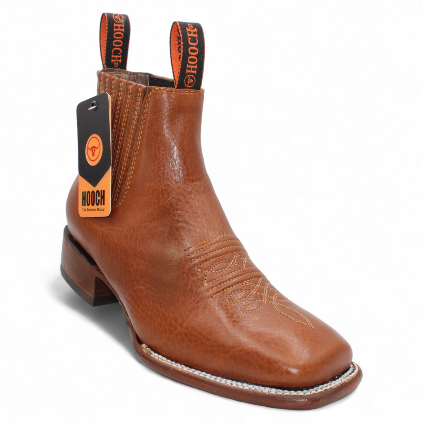 Men's Hooch Botines Charro Botin Boots Handmade Genuine Leather Brown