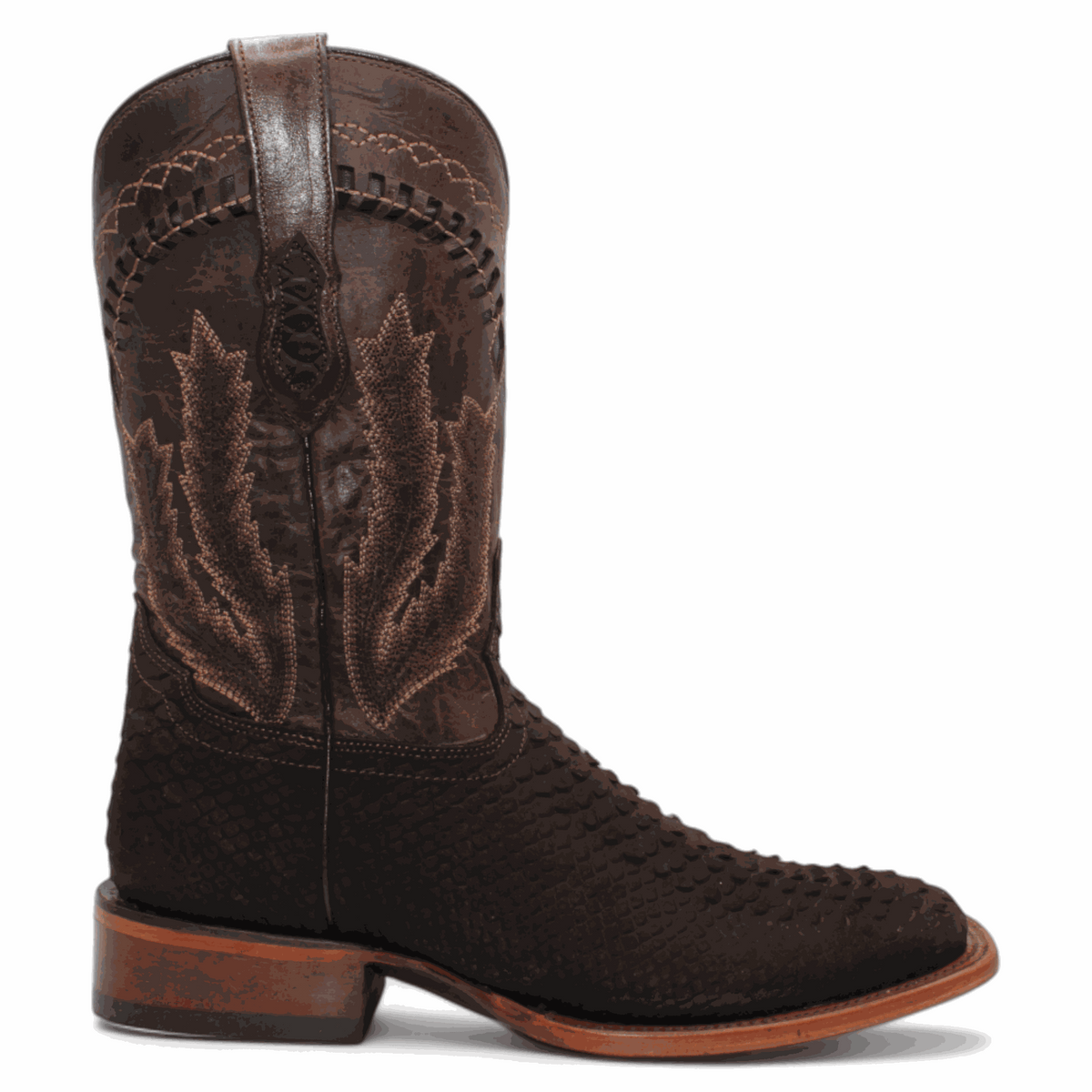 Botas vaqueras Hooch Python con estampado para hombre, color marrón, hechas a mano