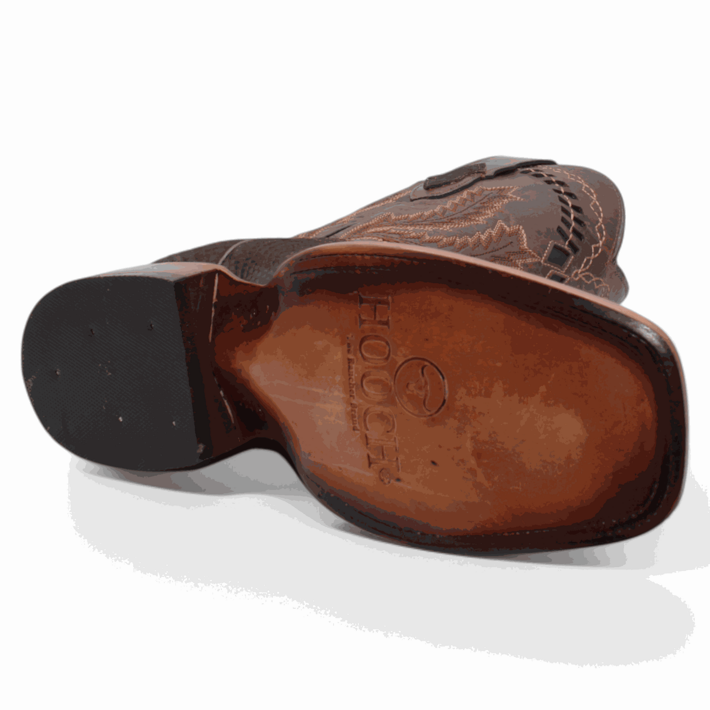 Botas vaqueras Hooch Python con estampado para hombre, color marrón, hechas a mano