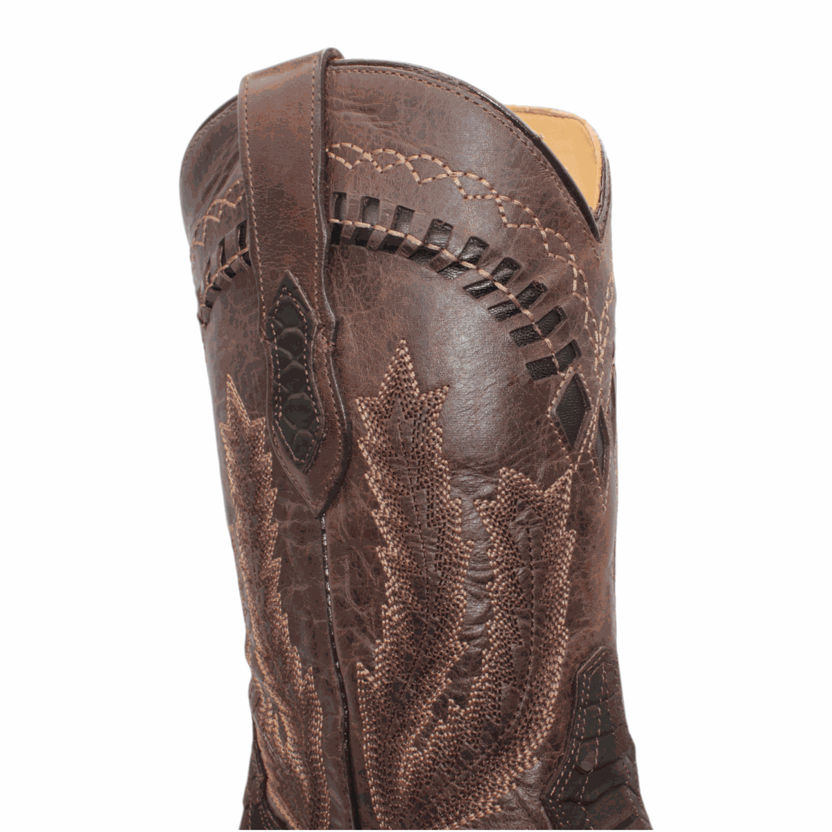 Botas vaqueras Hooch Python con estampado para hombre, color marrón, hechas a mano