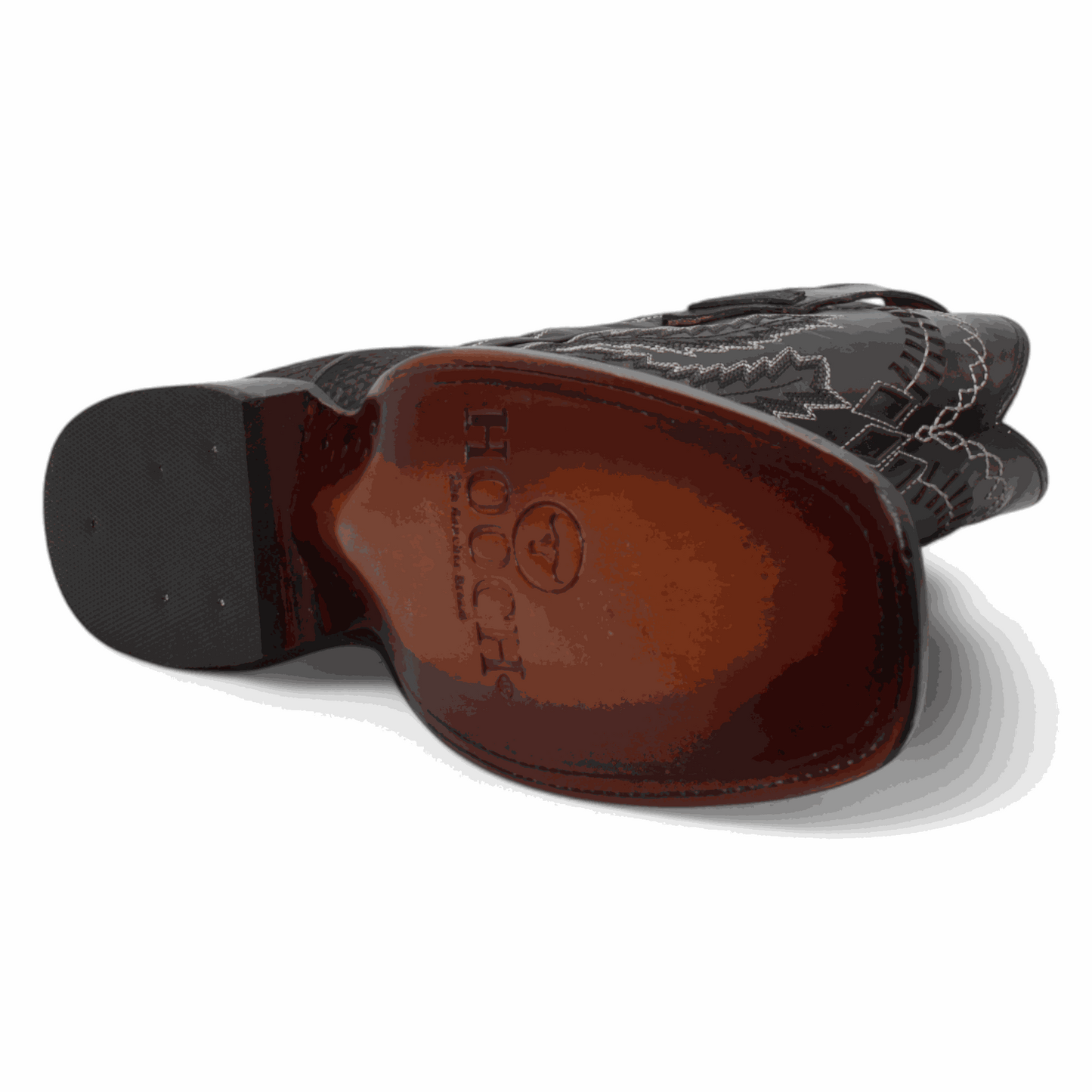 Botas vaqueras Hooch Python con estampado para hombre, color negro, hechas a mano