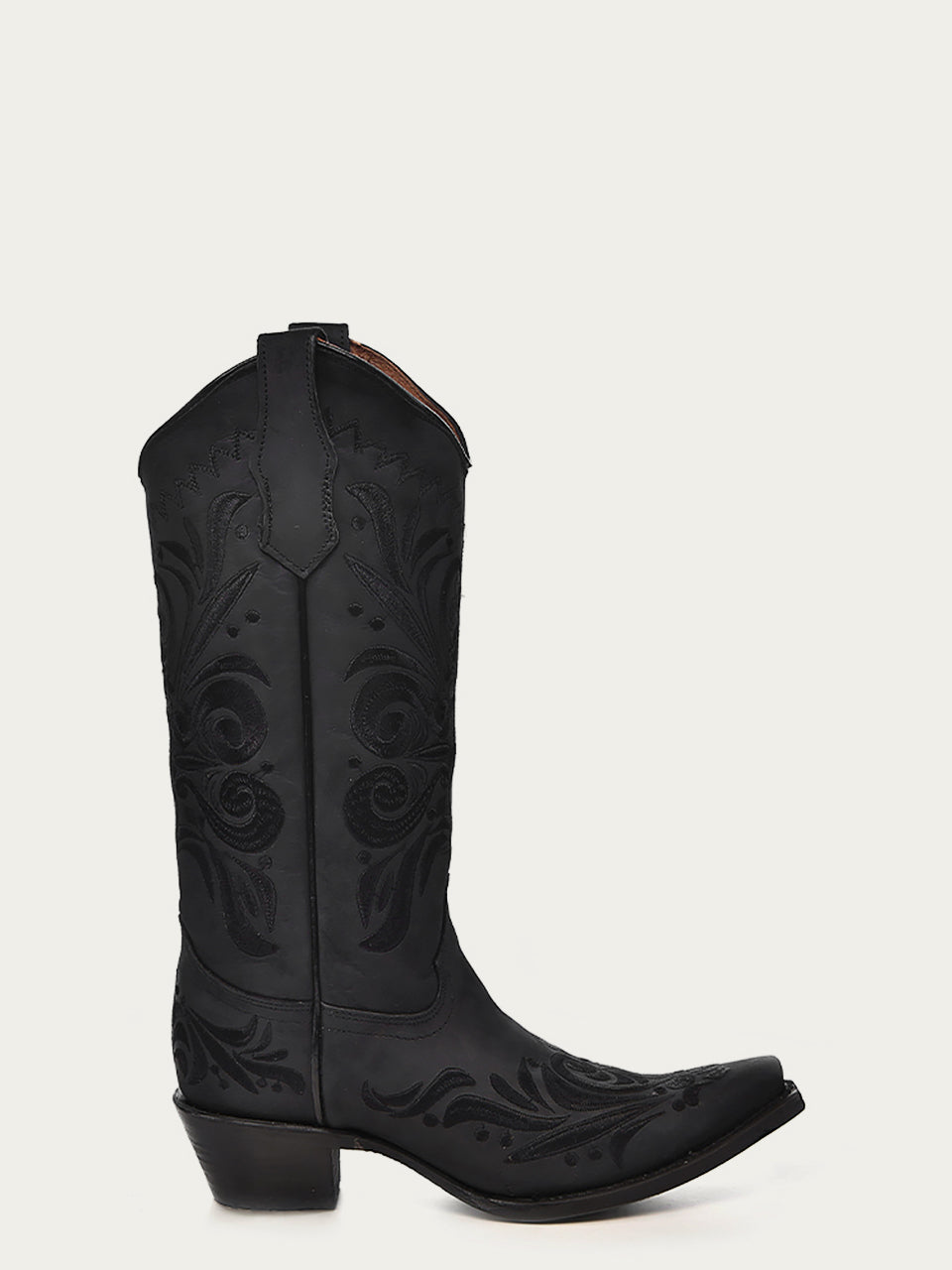Women's Corral Black Genuine Leather Boots with Filigree