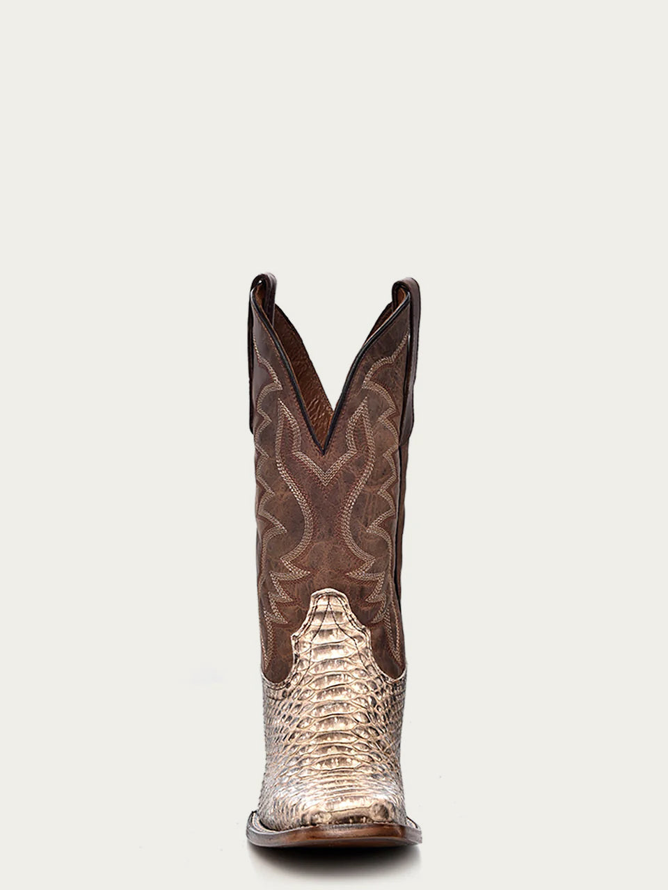 Men's Circle G Natural Genuine Python Boots with Embroidery