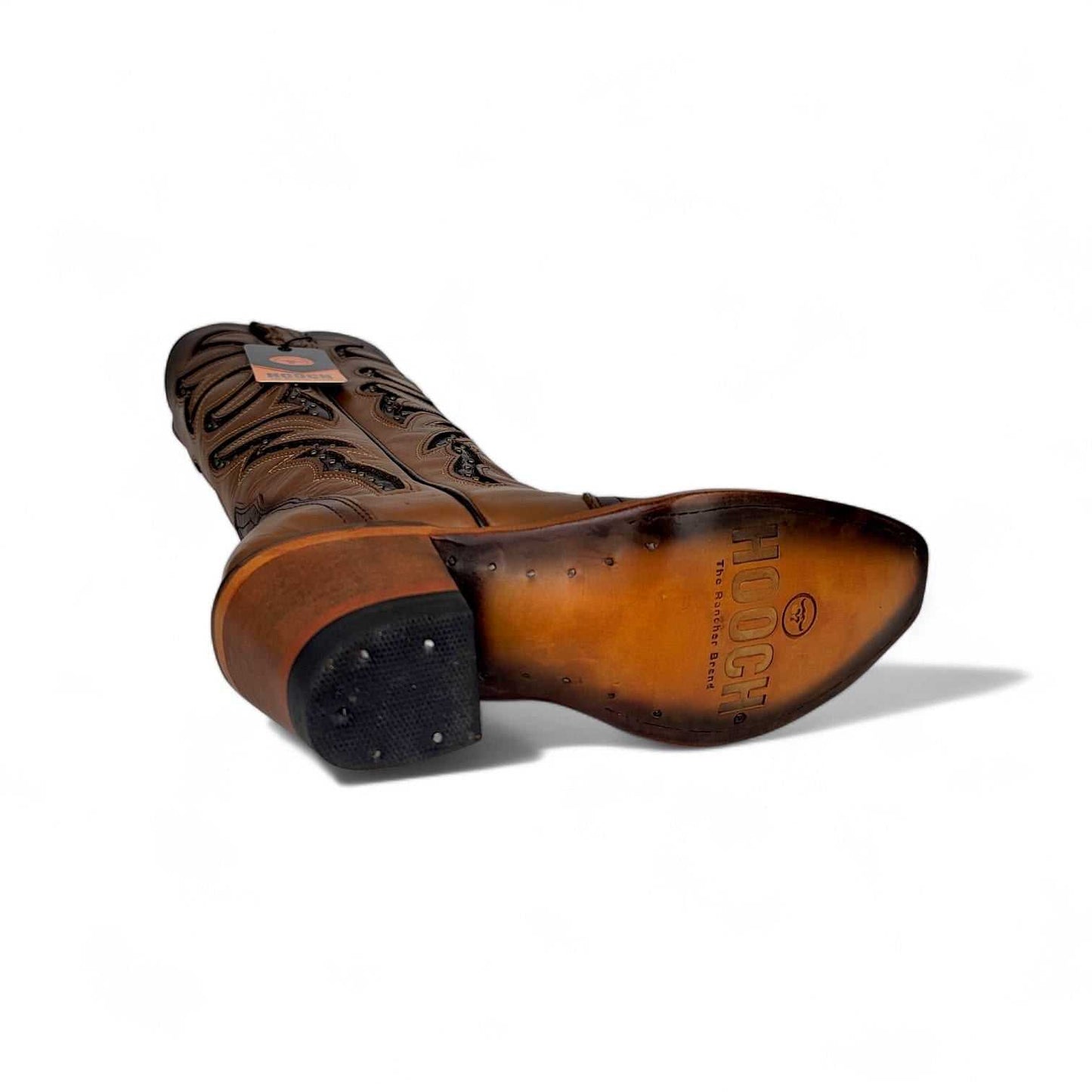 Hooch Boots Luna Womens Snip Toe Tall Western Boots – Honey Genuine Leather