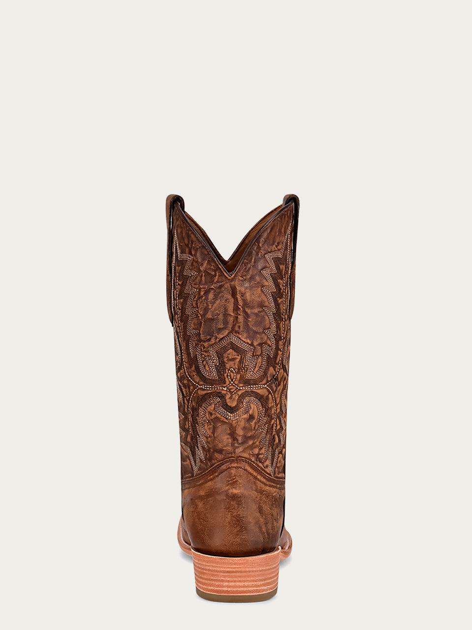 Men's Corral Brown Genuine Leather Boots with Embroidery