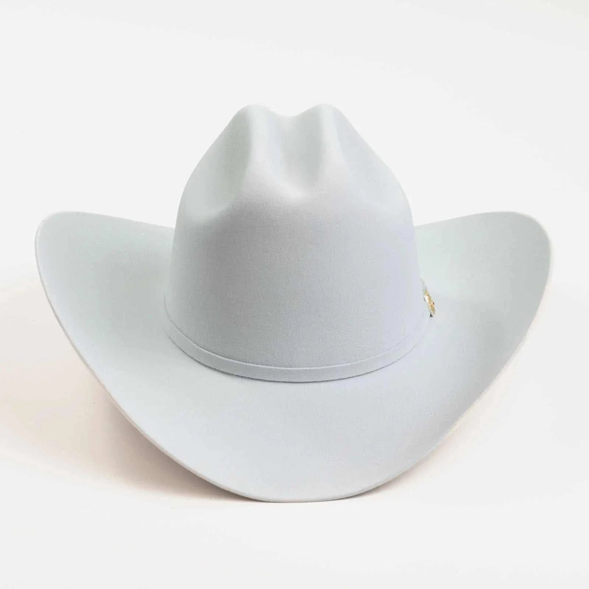 6x Larry Mahan Platinum Real Fur Felt Cowboy Hats with matching hatbands and ruby buckle stones