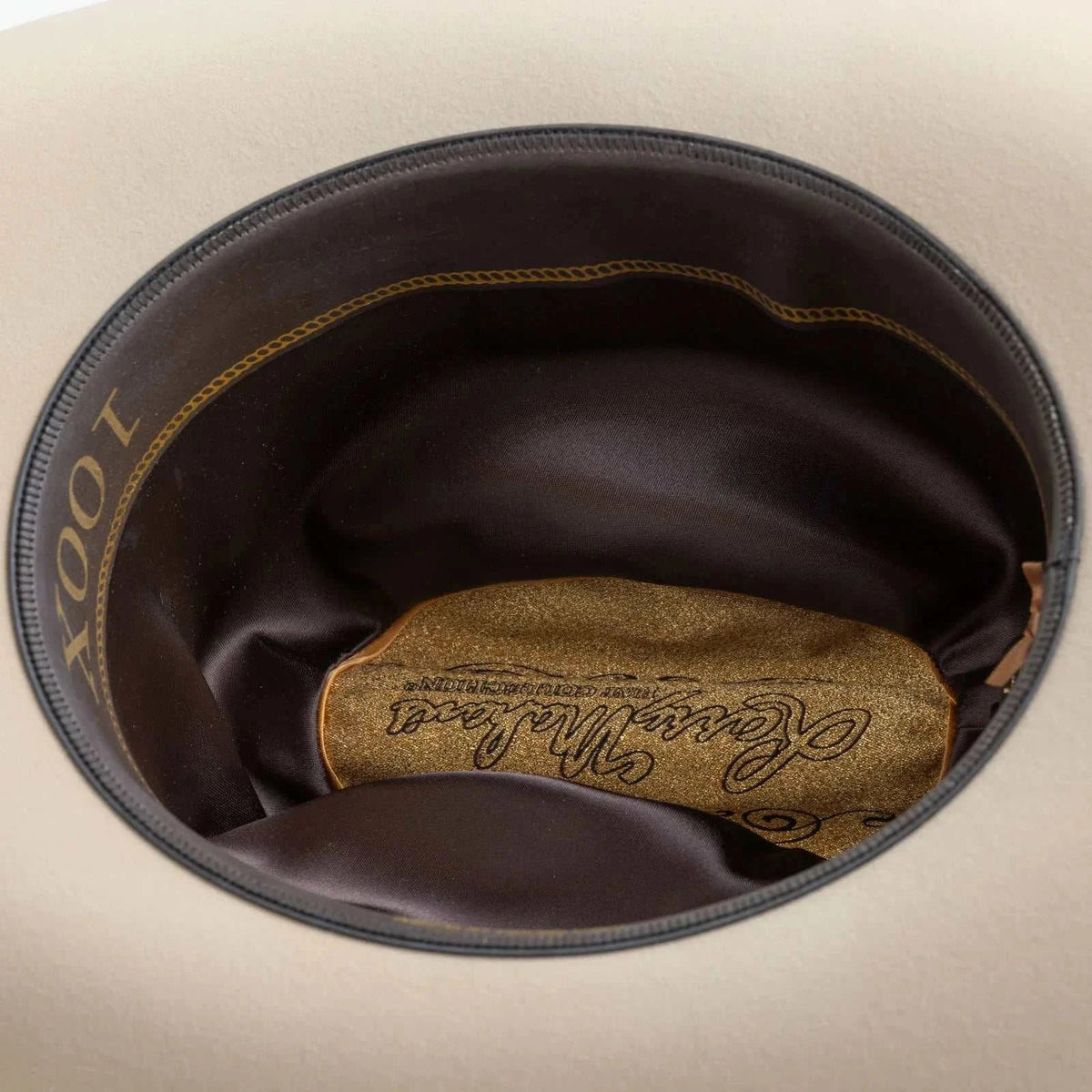 100x Larry Mahan Independencia Silver Belly fur felt cowboy hat with cattleman crease and gold silver buckle