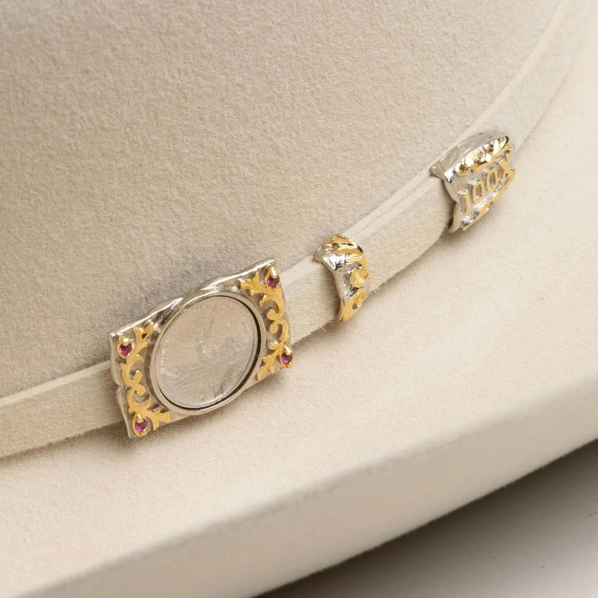 100x Larry Mahan Hat Silver Belly premium fur felt cowboy hat with cattleman crease and leather sweatband