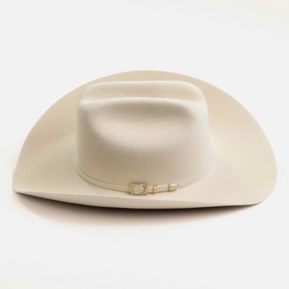 100x Larry Mahan Hat Silver Belly premium fur felt cowboy hat with cattleman crease and leather sweatband