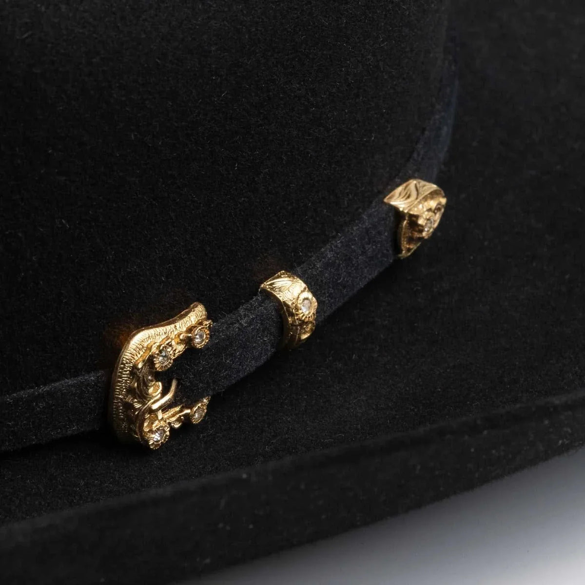 30x Larry Mahan Opulento Fur Felt Cowboy Hat Black with 30X beaver felt and cattleman crease