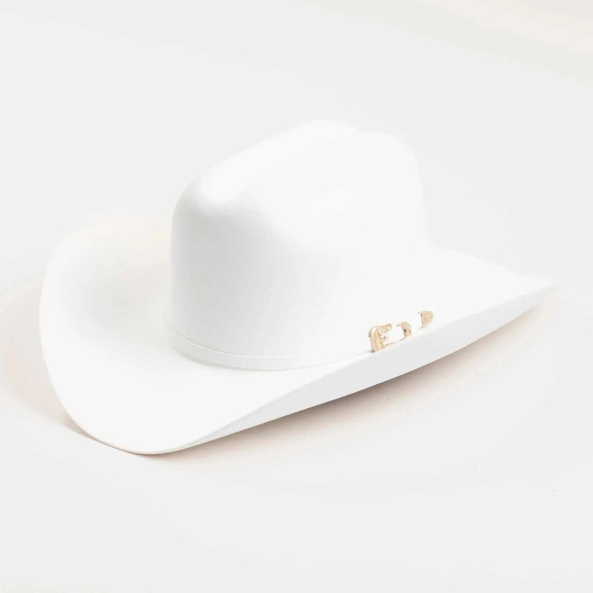 White 30x Larry Mahan Opulento fur felt cowboy hat with 4.5" crown and 4" brim
