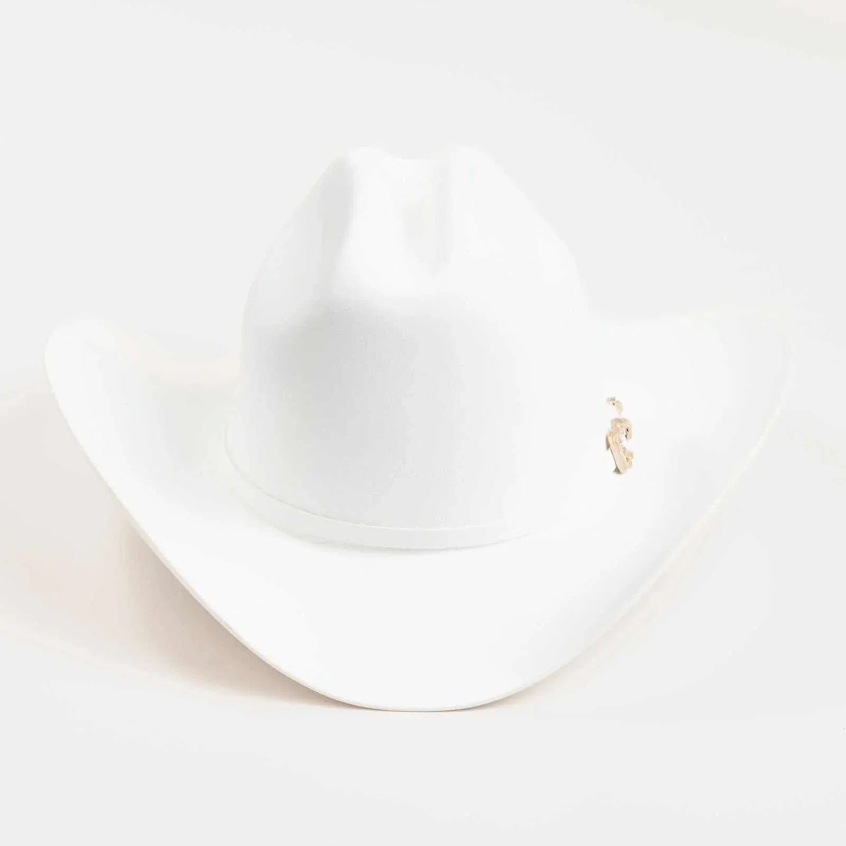 White 30x Larry Mahan Opulento fur felt cowboy hat with 4.5-inch crown and 4-inch brim