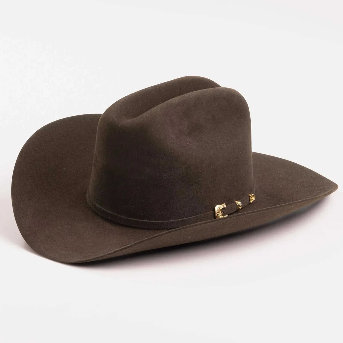 30x Larry Mahan Opulento chocolate fur felt cowboy hat with 4.5" crown and 4" brim