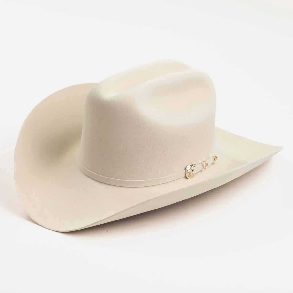 500x Larry Mahan Superior Fur Felt Cowboy Hat Silver Belly with 4-inch brim and cattleman crease