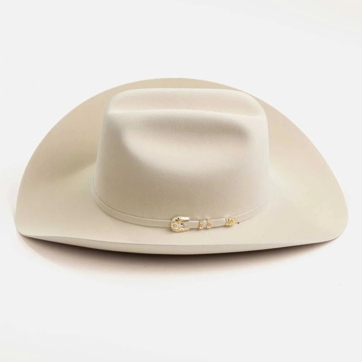 500x Larry Mahan Superior Hat Silver Belly black beaver fur felt cowboy hat with cattleman crease and metal buckle band