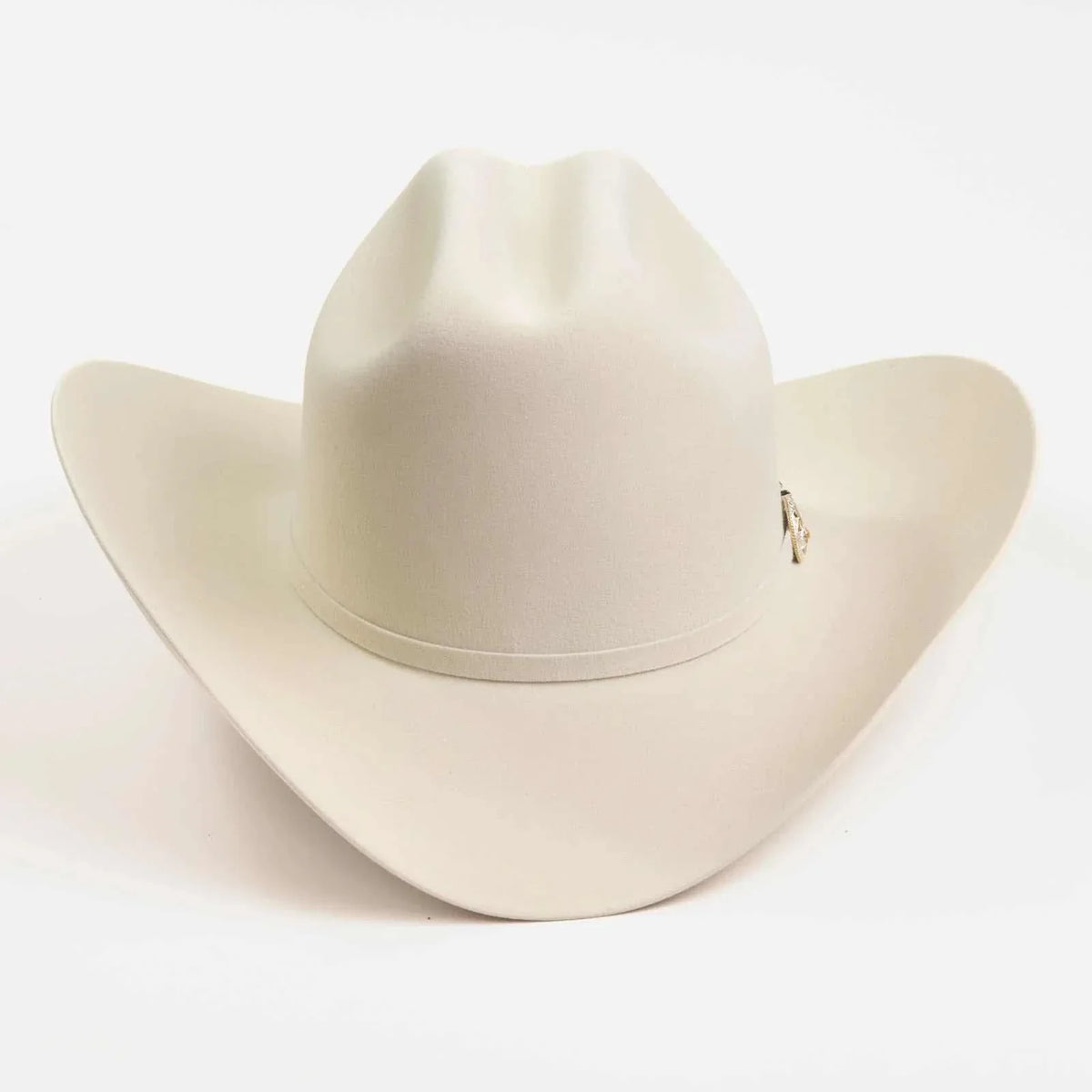 500x Larry Mahan Superior Fur Felt Cowboy Hat Silver Belly with cattleman crease and leather sweatband