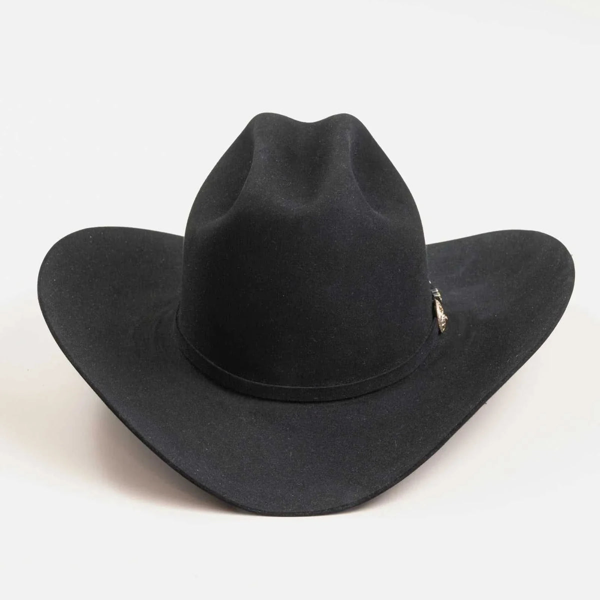 Black 500X Larry Mahan Superior Fur Felt Cowboy Hat with 4-inch brim and cattleman crease crown