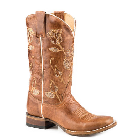 Women’s Roper Desert Rose  Boots Handcrafted Brown - yeehawcowboy