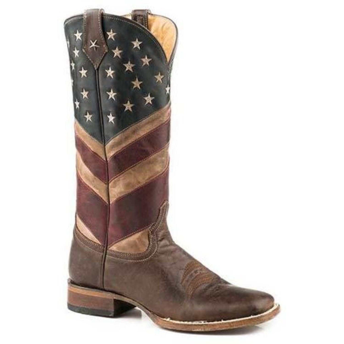 Women’s Roper Old Glory Boots Handcrafted Brown - yeehawcowboy