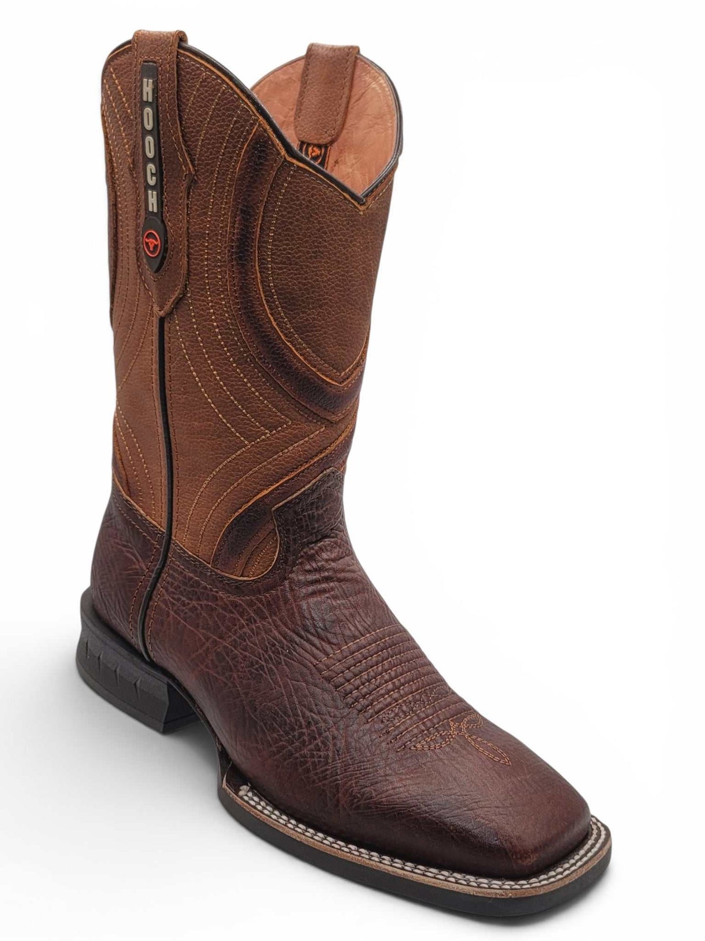 Mens Genuine Bull Shoulder Boot Honey – Square Toe Rubber Sole Western Boot H523115