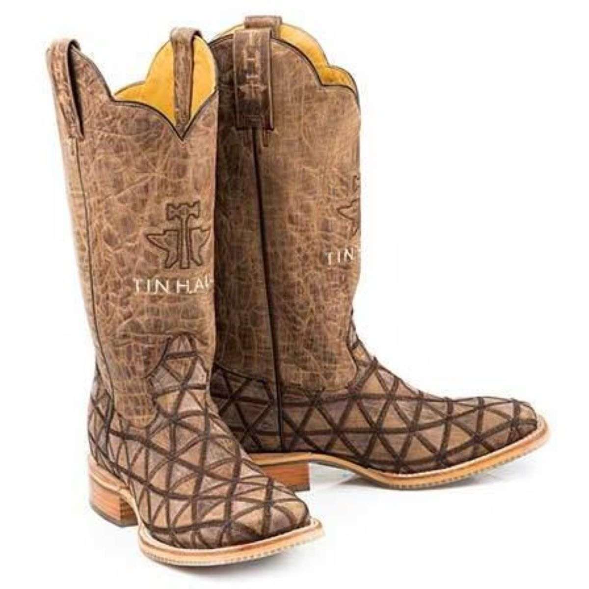 Men's Tin Haul Hanky Panky Boots handcrafted brown with Roar Blastoff sole