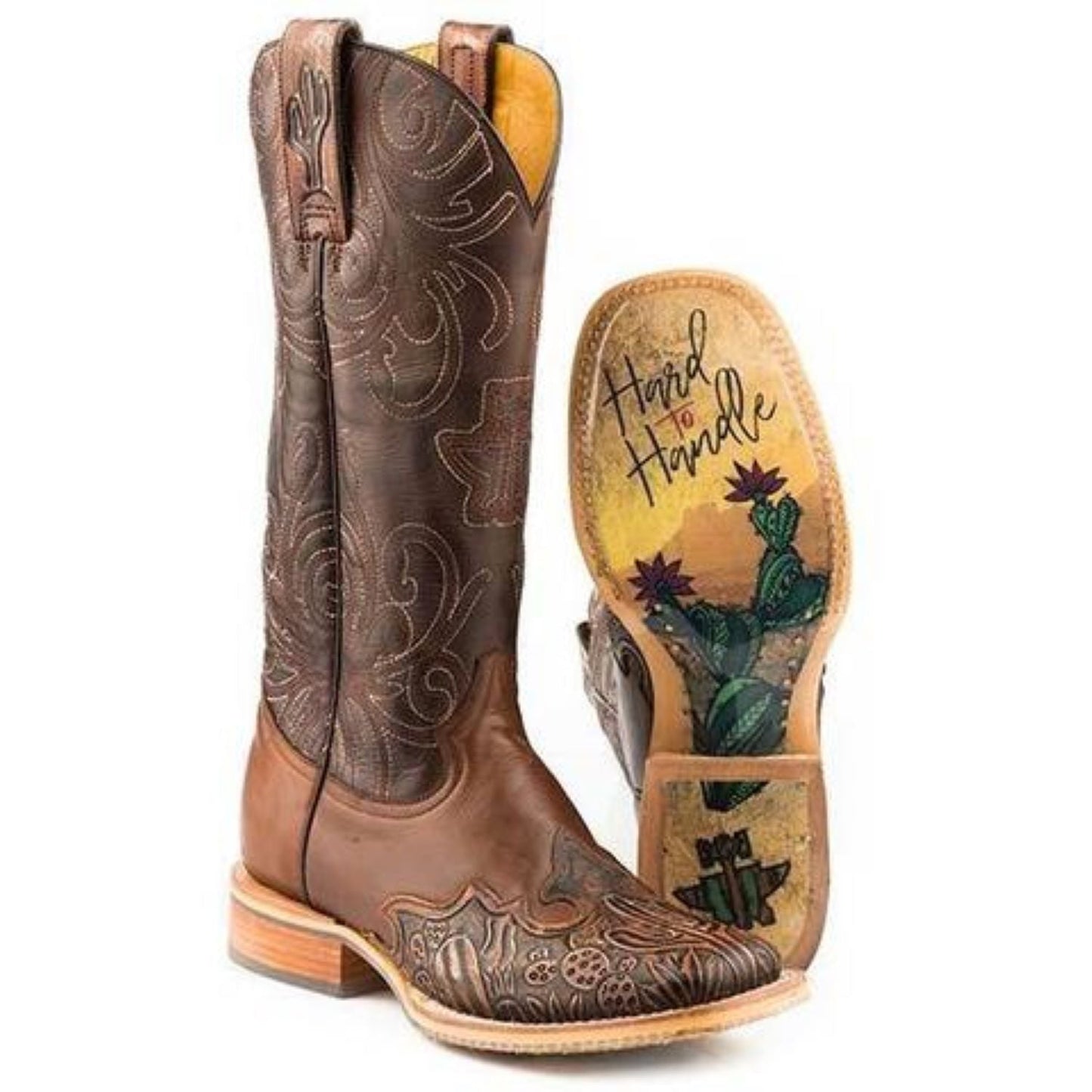 Women’s Tin Haul Cactooled Boots With Hard To Handle Sole Handmade - yeehawcowboy