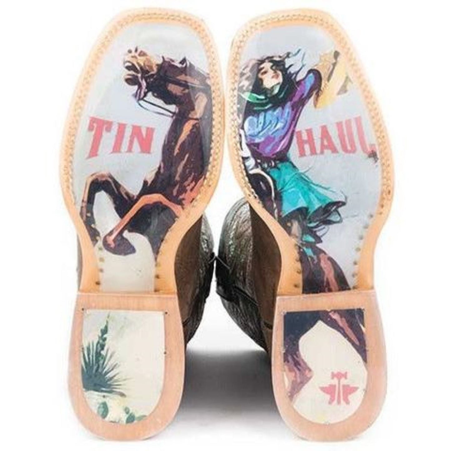 Women’s Tin Haul Ban-Dan-Uh Boots With Vintage Rider Girl Sole Handmade - yeehawcowboy