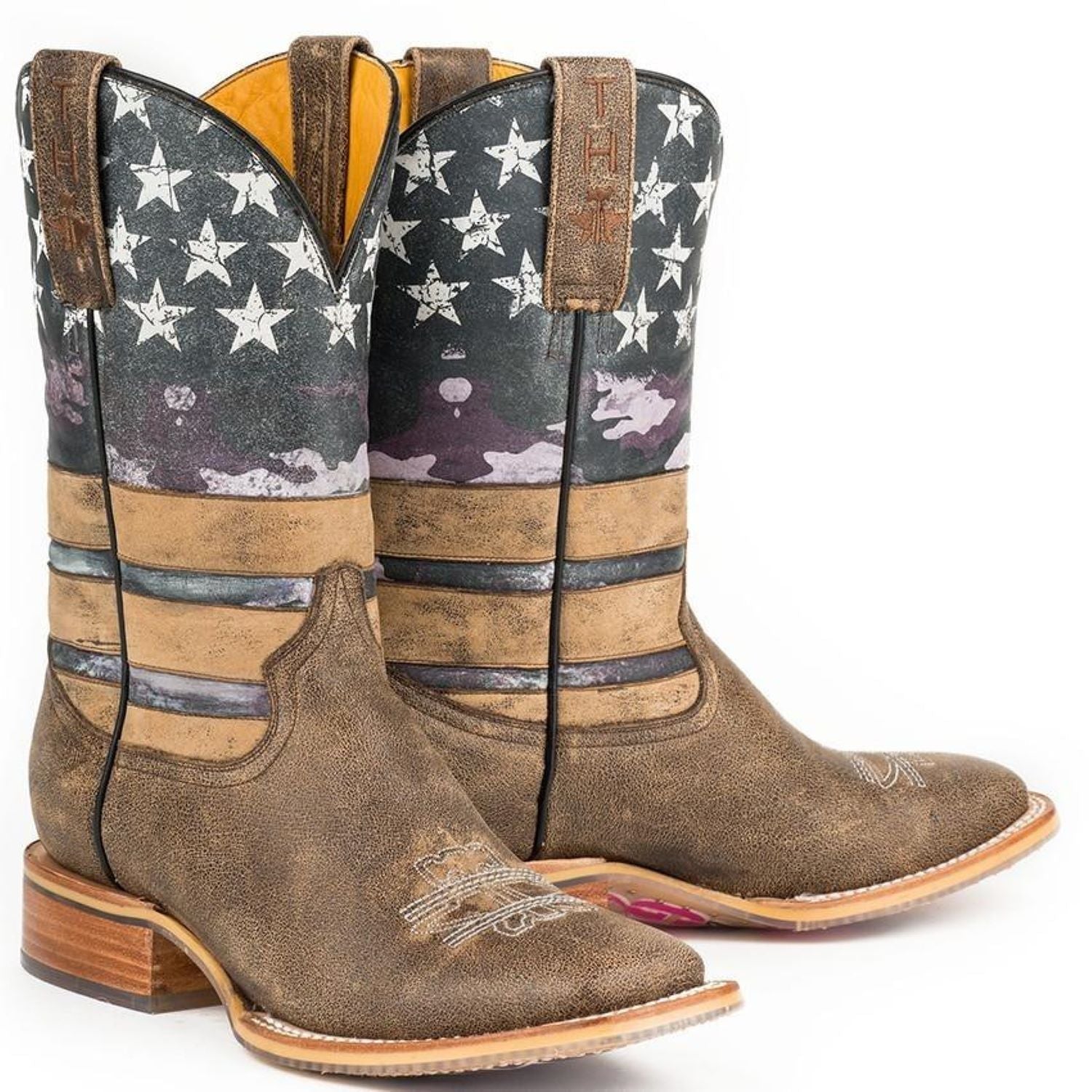 Women’s Tin Haul American Woman Boots W Shoot Like A Girl Sole Handmade Brown - yeehawcowboy